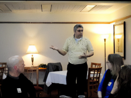 Photo of Luis Camillo presenting a session in a CTE in Pennsylvania.  