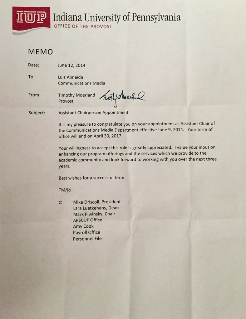 Photo of appointment Letter.