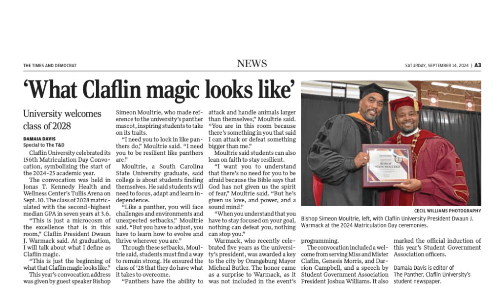 Photo of an article published by a student with no funding support, demonstrating commitment to journalism and community storytelling.